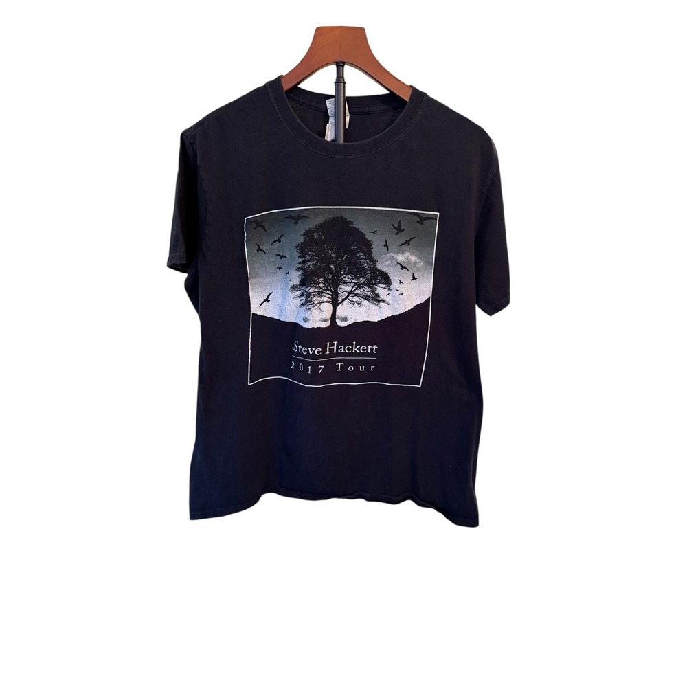 Steve Hackett 2017 Tour T Shirt Black Gildan  Tag Pre Owned (Genesis/GTR) sz L‎